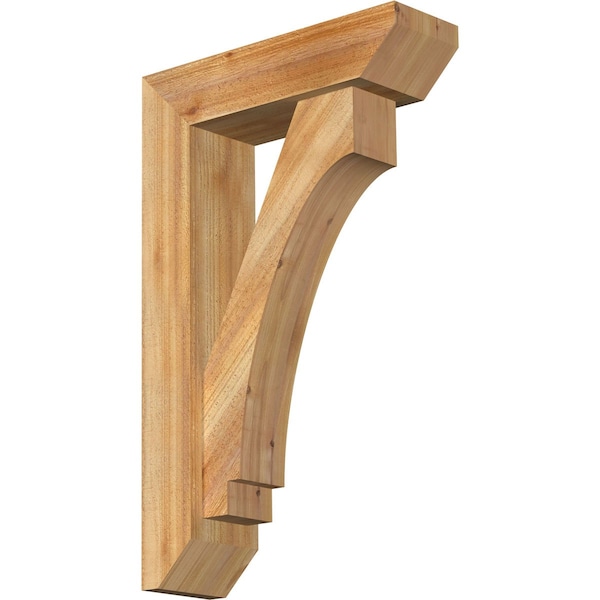 Ekena Millwork Imperial Slat Rough Sawn Bracket w/ Offset Brace, Western Red Cedar, 6"W x 20"D x 32"H BKT0604X20X32IMP06RWR - main